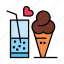 cone, cream, day, food, glass, ice, juice, love, valentine, valentines 