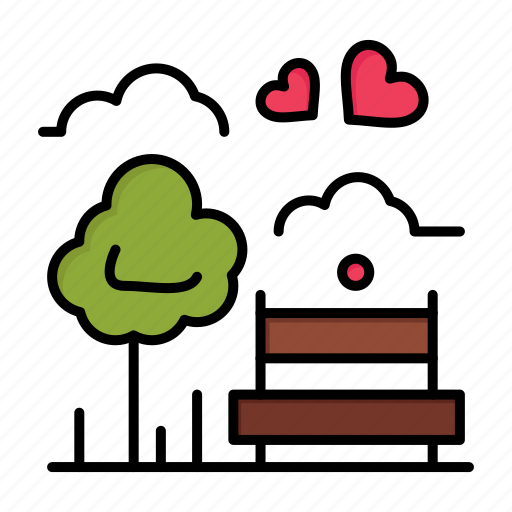 Bench, day, love, outdoor, park, tree, valentine icon - Download on Iconfinder
