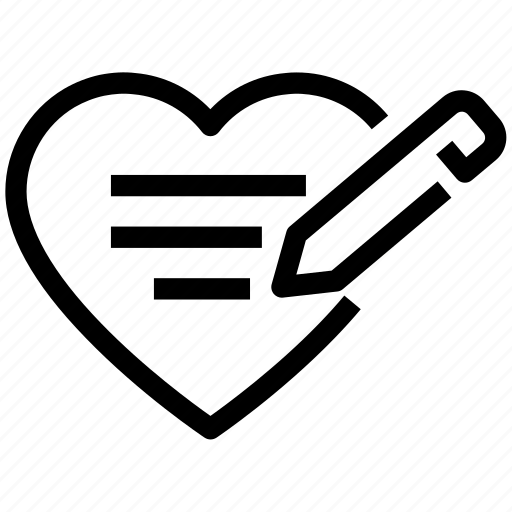 Valentine day, heart, write, wedding icon - Download on Iconfinder