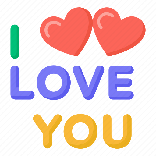 Valentine, i love you, love, romantic, love typography icon - Download on Iconfinder