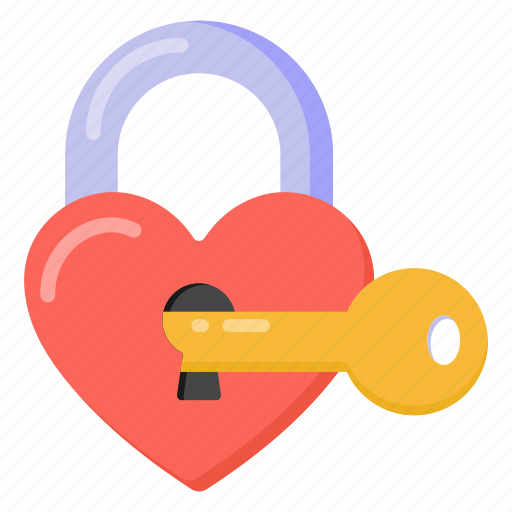 Heart lock, heart key, heart padlock, heart access, love lock icon - Download on Iconfinder