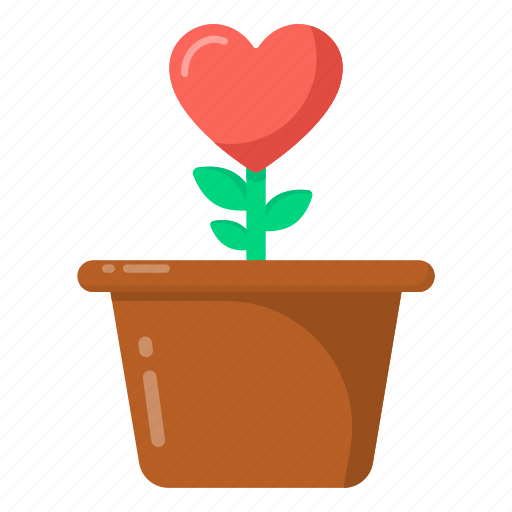 Love growth, heart plant, romantic plant, valentine's plant, love plant icon - Download on Iconfinder