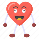 cartoon heart, happy heart, heart emoji, heart face, smiley heart 