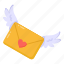 love message, love mail, valentine mail, flying mail, mail wings 