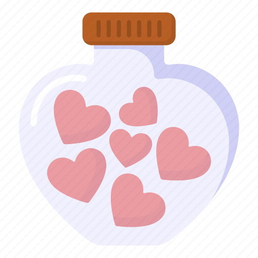 Candies jar, heart candies jar, love potion, love candies, jar icon - Download on Iconfinder