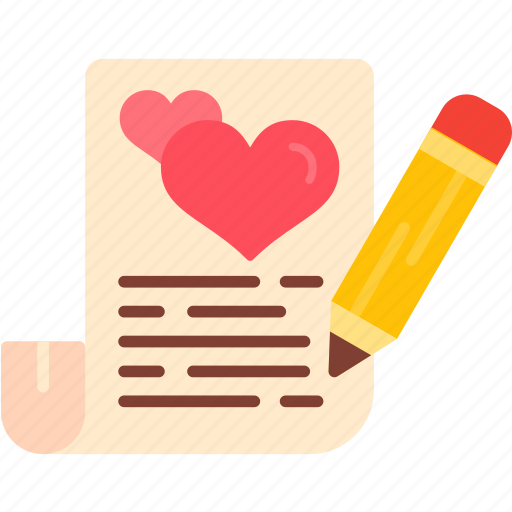 Writing, document, heart, list, love, paper, pencil icon - Download on Iconfinder