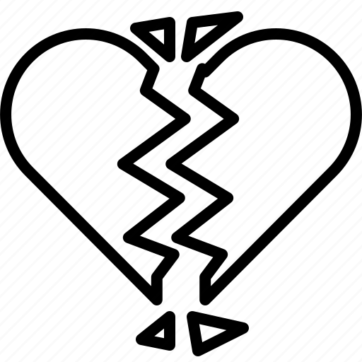 Valentineday, outline, brokenheart, love, romance, valentine, heartbreak icon - Download on Iconfinder