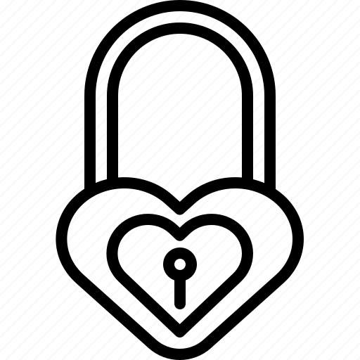 Valentineday, outline, padlock, valentine, love, heart, lock icon - Download on Iconfinder