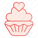 bakery, food, heart, cupcake, cake, decoration, birthday, cream, delicious