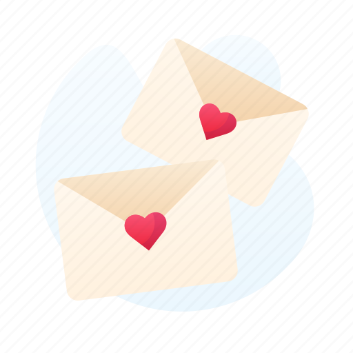 Double, envelope, gradient, heart, pink, red, valentine icon - Download on Iconfinder