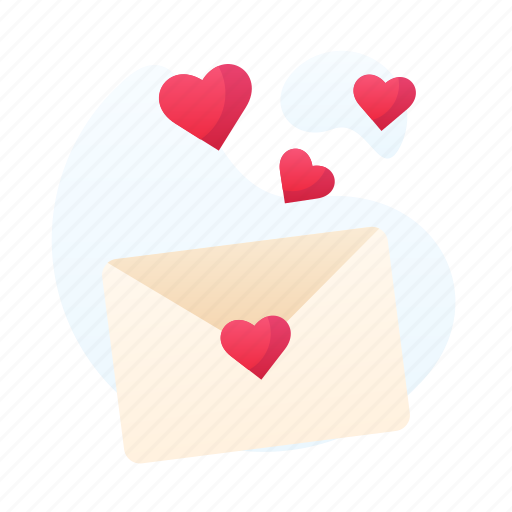 Envelope, fly, gradient, heart, pink, red, valentine icon - Download on Iconfinder