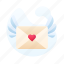 envelope, gradient, heart, pink, red, valentine, wing 