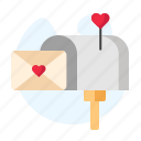 box, envelope, heart, pink, pox, red, valentine