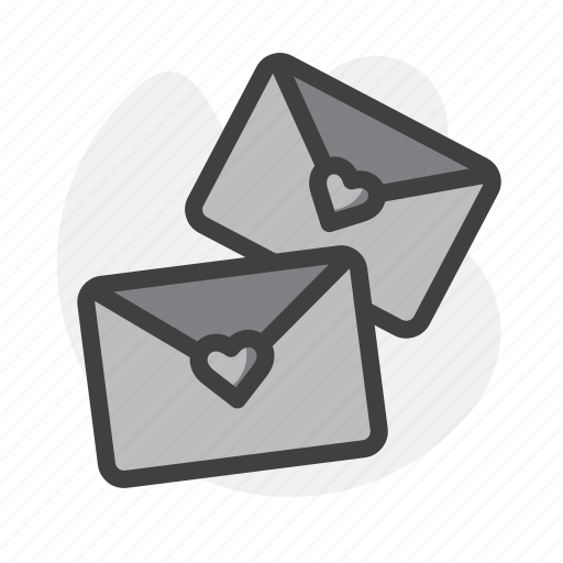 Double, envelope, grey, heart, pink, red, valentine icon - Download on Iconfinder