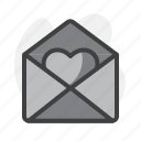 envelope, grey, heart, open, pink, red, valentine