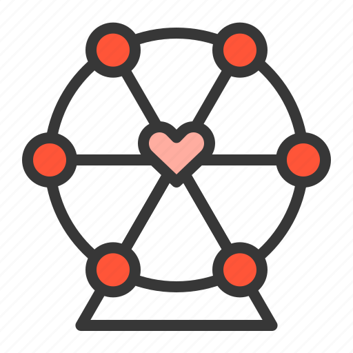 Ferris wheel, love, valentine, romance, romantic icon - Download on Iconfinder