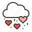 cloud, heart rain, love, rain, valentine 