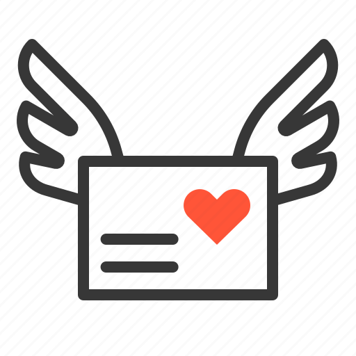 Fly, love, love mail, love message, valentine, wing icon - Download on Iconfinder