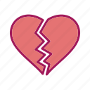 broken, heart, valentine