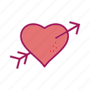 arrow, heart, valentine