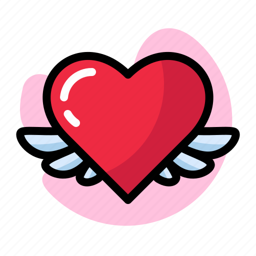 Angel, heart, letter, outline, pink, red, valentine icon - Download on Iconfinder