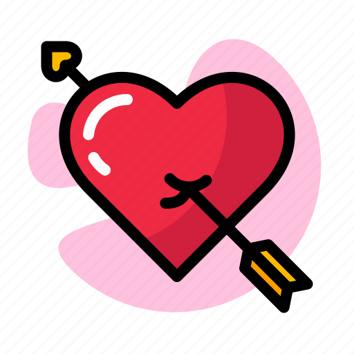 Arrow, heart, left, letter, pink, red, valentine icon - Download on Iconfinder