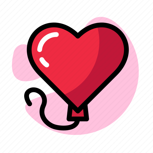 Ballon, heart, letter, outline, pink, red, valentine icon - Download on Iconfinder