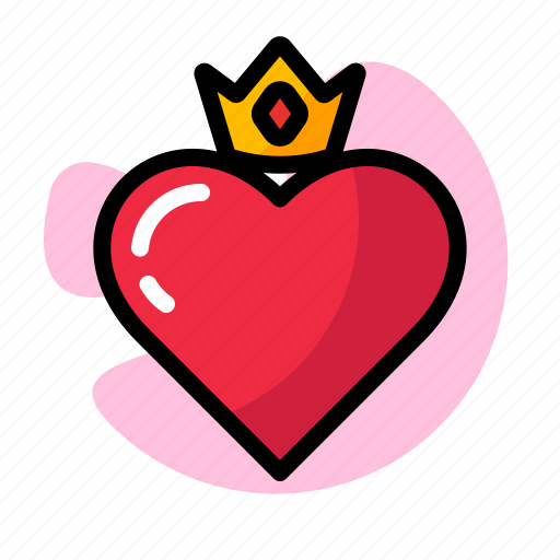 Crown, heart, letter, outline, pink, red, valentine icon - Download on Iconfinder