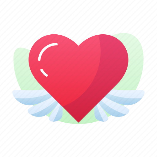 Angel, gradient, heart, pink, red, valentine icon - Download on Iconfinder