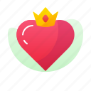 crown, gradient, heart, pink, red, valentine