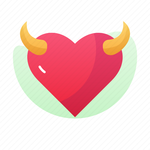 Devil, gradient, heart, pink, red, valentine icon - Download on Iconfinder