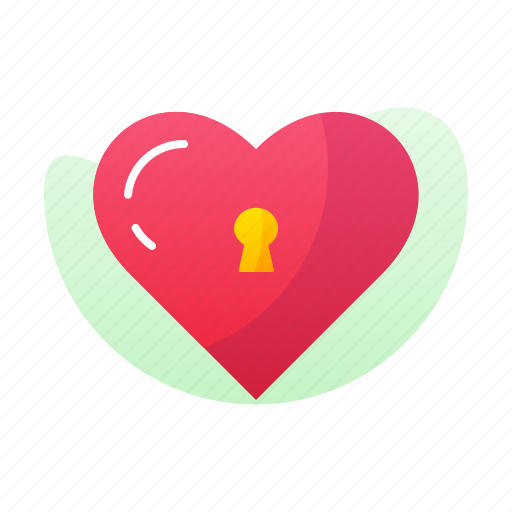 Gradient, heart, key, lock, pink, red, valentine icon - Download on Iconfinder
