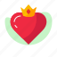 crown, heart, pink, red, valentine 