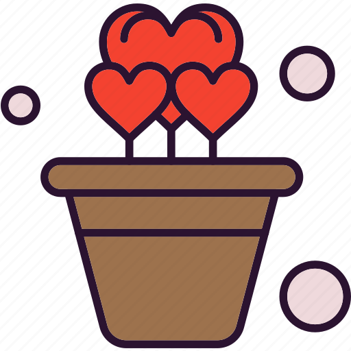Flower, heart, pot, valentine icon - Download on Iconfinder