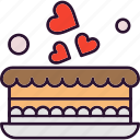cake, heart, love, valentine