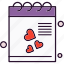 document, file, heart, love, valentine 
