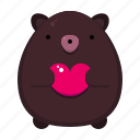 bear, valentine, love, character, avatar, heart, animal