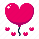 heart, shaped, balloon, valentine, love, romance