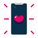 mobile, phone, valentine, love, heart, smartphone 