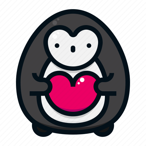 Penguin, valentine, love, heart, character, avatar, animal icon - Download on Iconfinder