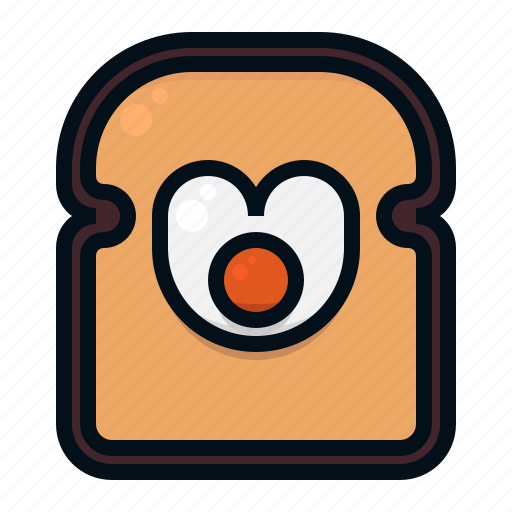 Bread, sunny, side, up, valentine, love, heart icon - Download on Iconfinder
