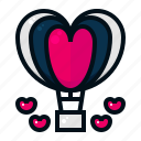 heart, shaped, hot, air, balloon, valentine, love