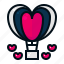heart, shaped, hot, air, balloon, valentine, love 