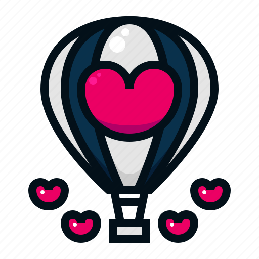 Hot, air, balloon, valentine, love, heart, romantic icon - Download on Iconfinder