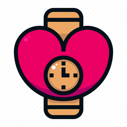 Wrist, watch, valentine, love, heart, romantic, clock icon - Download on Iconfinder