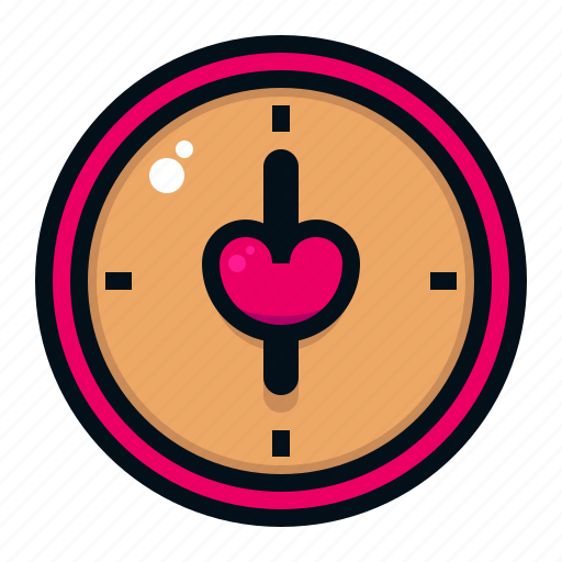 Wall, clock, valentine, love, heart, romantic, time icon - Download on Iconfinder
