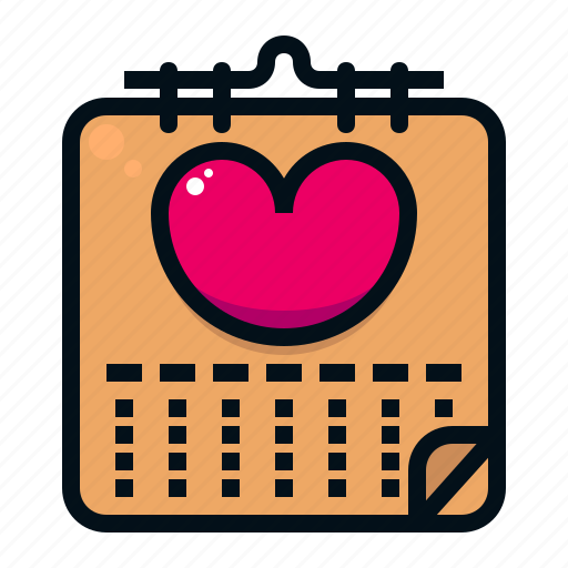 Calendar, valentine, love, heart, romantic, time, date icon - Download on Iconfinder