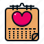 calendar, valentine, love, heart, romantic, time, date 