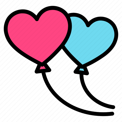 Balloon, love, couple, heart, valentine icon - Download on Iconfinder