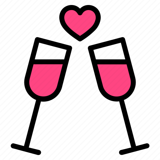 Champagne, love, heart, valentines, romantic icon - Download on Iconfinder